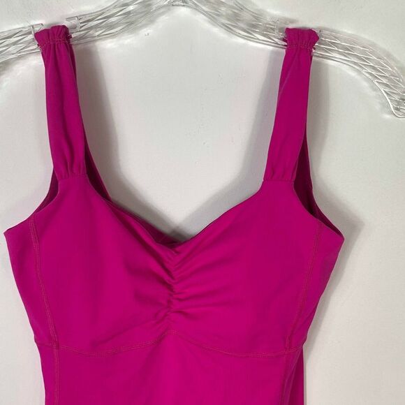 Lululemon Aria Tank Top II 4 Raspberry Hot Pink Power Luxtreme Shelf Bra Yoga - Picture 5 of 10